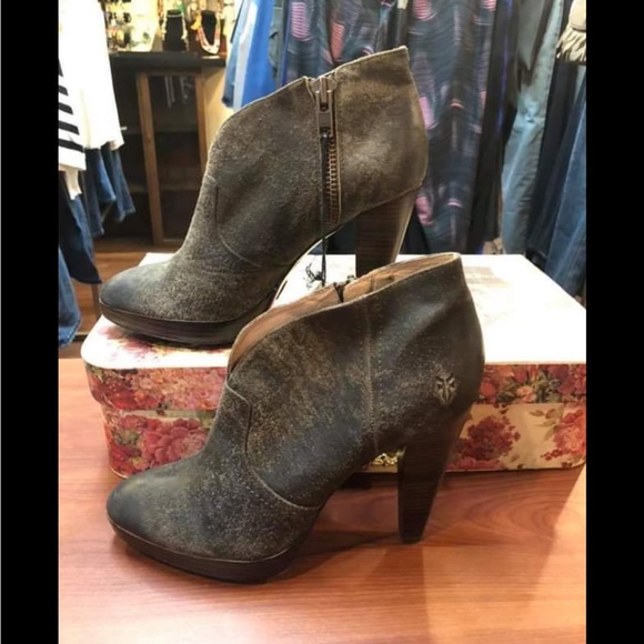 Frye Shoes - Frye Suede Harlow Campus Bootie Heels